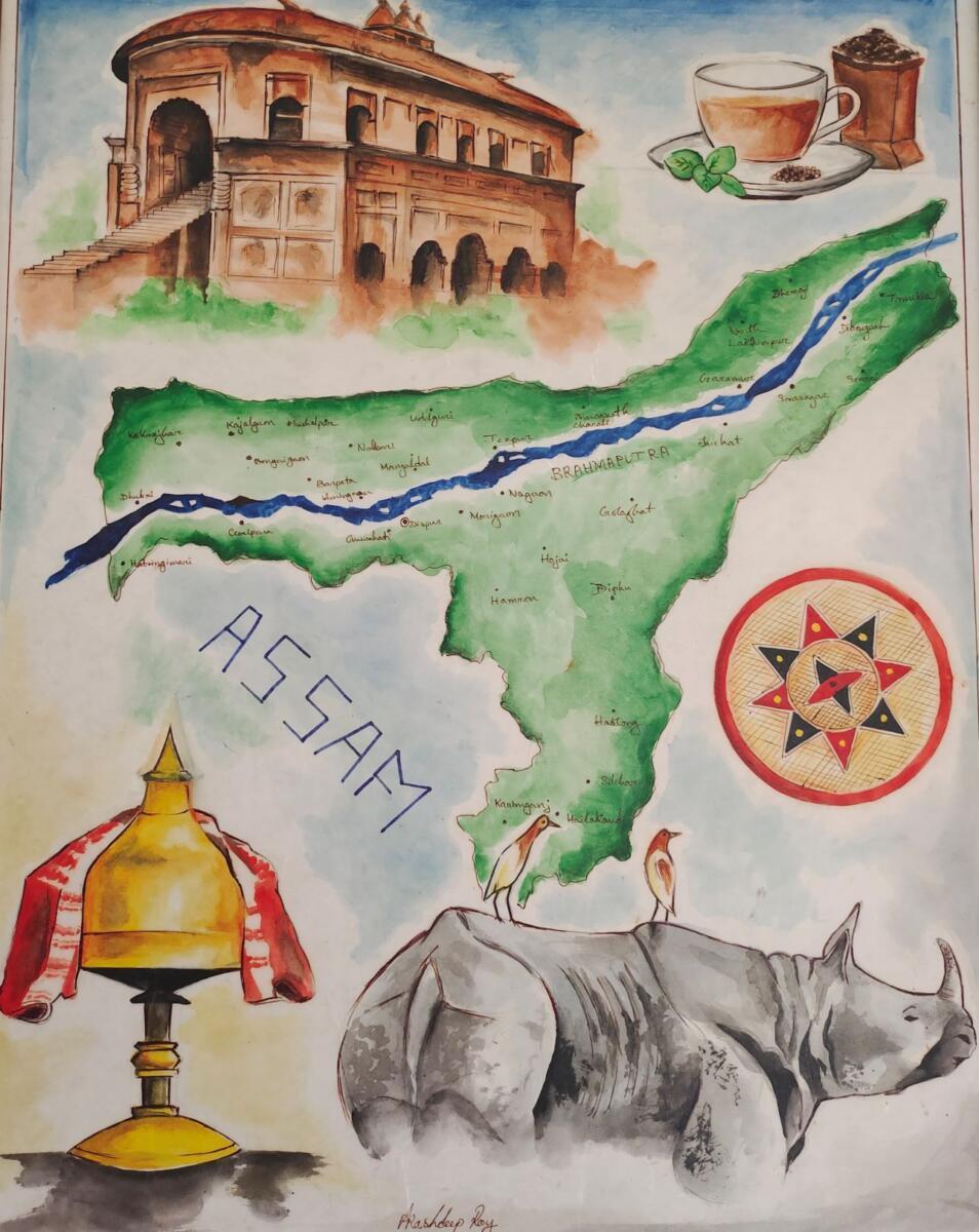Assam x Rajasthan | Incredible india posters, India poster, India art